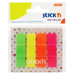 Stickn Film index autoadeziv 45 x 12mm, 4 x 20 file, cu dispenser, Stick