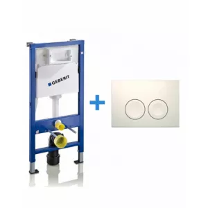 Geberit Set rezervor wc incastrat cu set fixare si clapeta alba Duofix Delta