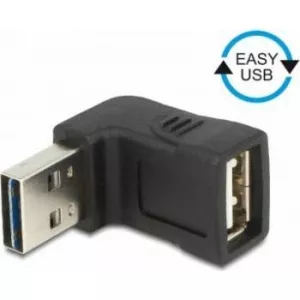 Delock Adaptor EASY-USB 2.0-A T la USB 2.0-A M unghi 90 grade sus/jos