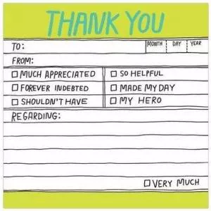 Knock Knock Thank You Hand-Lettered Sticky