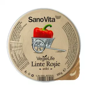 Sanovita Pasta vegetala tartinabila din Linte rosie cu Ardei picant 100 grame