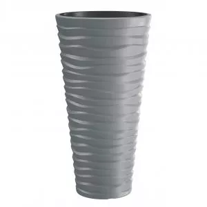 Curver Ghiveci decorativ de flori Sand rotund, Gri, 39x75 cm