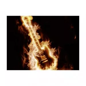 Artgeist Fototapet Flaming Guitar