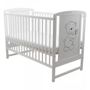 BabyNeeds Patut din lemn Timmi 120x60 cm Alb