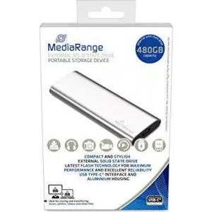 MediaRange External USB Type-C® solid state drive, 480GB, silver MR1102