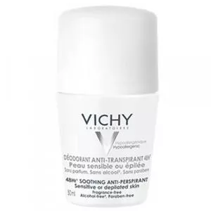 Vichy Deodorant-antiperspirant 48h roll-on pentru piele sensibilă sau depilată (Soothing Anti-Perspirant) antiperspirant (Soothing Anti-Perspirant) 50 ml