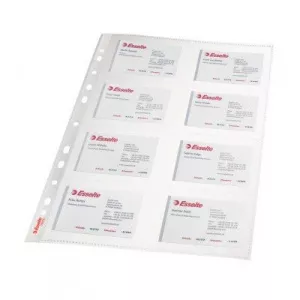Esselte Folie protectie A4 pentru carti de vizita, 105 microni, 10 buc/set