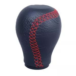 AutoMax Ornament schimbator de viteze Piele neagra cu cusatura Rosie, 72cm