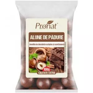 Pronat Alune de padure invelite in ciocolata cu lapte si scortisoara, 100g