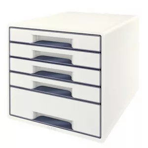 Leitz Cabinet cu sertare Wow, 5 sertare - alb/gri 52142001