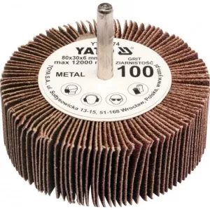YATO Perie abraziva circulara cu tija 80x30x6mm, gr.80 YT-83373