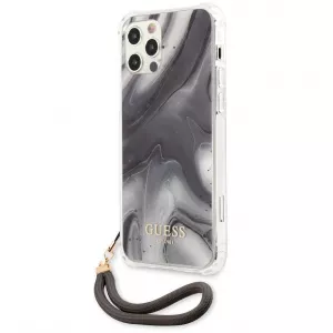 Guess Husa Plastic - TPU Marble pentru Apple iPhone 12 Pro Max, Gri GUHCP12LKSMAGR