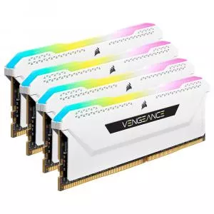 Corsair VENGEANCE RGB PRO SL 32GB (4x8GB) DDR4 DRAM 3600MHz C18 Memory Kit – White CMH32GX4M4D3600C18W