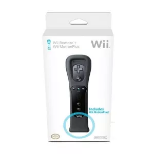 Nintendo Wii Black Remote Controller + Black Wii Motion Plus (NIN-WI-RMPBK)