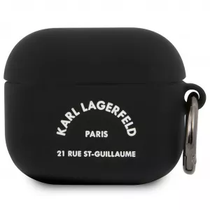 Karl Lagerfeld Husa Protectie Casti Rue St Guillaume pentru Apple AirPods 3, Neagra KLACA3SILRSGBK