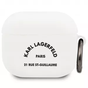 Karl Lagerfeld Husa Protectie Casti Rue St Guillaume pentru Apple AirPods 3, Alba KLACA3SILRSGWH