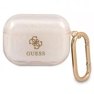 Guess Husa Protectie Casti Glitter pentru Apple AirPods Pro, Aurie GUA3UCG4GD