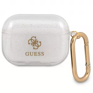 Guess Husa Protectie Casti Glitter pentru Apple AirPods 3, Transparent GUA3UCG4GT