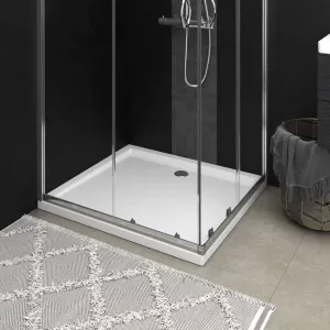vidaXL Cădiță de duș dreptunghiulară din ABS, alb, 80x90 cm 148908