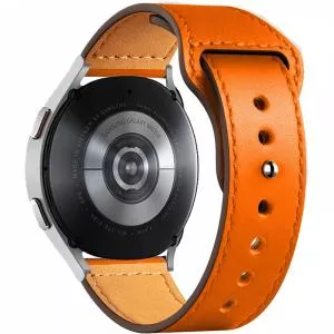 KRASSUS Curea ceas din piele, 20 mm, pentru Galaxy Watch 5 Pro 45mm, Galaxy Watch 5, Galaxy Watch 4, Galaxy Watch 3 41mm, Huawei Watch GT, portocaliu