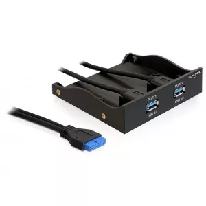 Delock USB 3.0 Front Panel 2 Port with internal 19 Pin USB 3.0 Pin Header 61896