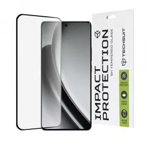 Techsuit Folie pentru Realme GT 6 / GT 6T - 111D Full Cover / Full Glue Glass / 3D Curved Screen - Black