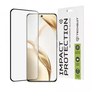 Techsuit Folie pentru Honor 200 - 111D Full Cover / Full Glue Glass / 3D Curved Screen - Black