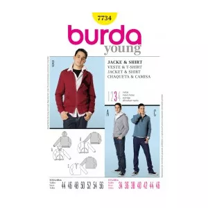 Burda Style Jacheta, hanorac cu gluga, bluza  de trening 7734
