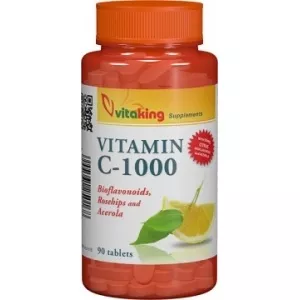 Vitaking Vitamina C 1000mg cu bioflavonoide, acerola si macese - 90 comprimate  