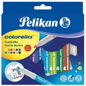 Pelikan Carioca Colorella, pentru materiale textile, 12 culori/set 814584
