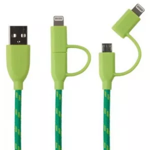 Boompods Duo DCGRN, MicroUSB and Lightning MFI, 1m (Verde)
