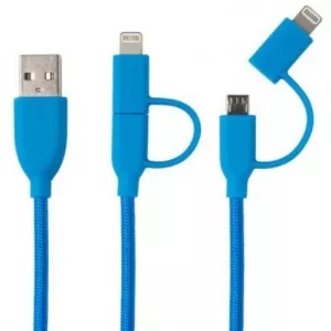 Boompods Duo DCBLU, MicroUSB and Lightning MFI, 1m (Albastru)