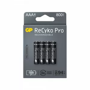 GP ReCyko Pro AAA 800mAh (R03), ambalaj reciclabil 4pcs GPRHCH83B224