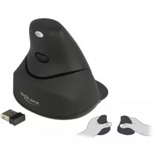 Delock Ergonomic vertical Laser 4-button mouse 2.4 GHz wireless - left / right handers 12553