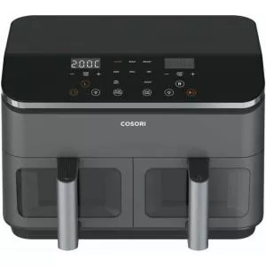Cosori Friteuza cu aer cald CAF-R901-AEU Dual Basket, 1750 W, 8.5 l (2 x 4.25 l), 8 programe, Temperatura ajustabila 35-230 C, Interior luminat, Fereastra (Negru)