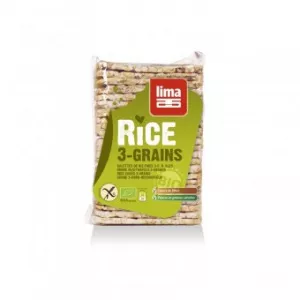 Lima Rondele de orez expandat rectagulare subtiri cu 3cereale BIO 130g