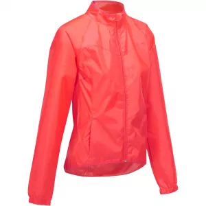 Triban Jachetă Protecţie Ploaie 100 Roz Fluorescent Damă
