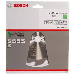 Bosch Panza de ferastrau circular Optiline Wood 160 x 20/16 x 1,8 mm, 12 - 2608641170
