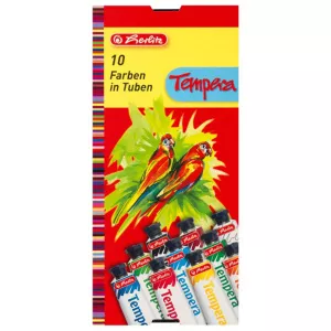 Herlitz Acuarele tempera, set 10 culori intense, tub 16ml 8643058