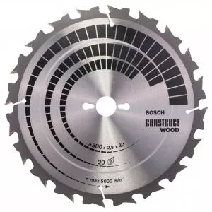 Bosch Panza de ferastrau circular Construct Wood 300 x 30 x 2,8 mm- 20 -   2608640700
