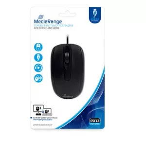 MediaRange Corded 3-button optical mouse, black