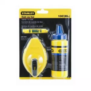 Stanley Set Sfoara trasat 30m + praf creta albastru + nivela fir ABS
