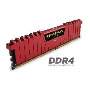 Corsair Vengeance® LPX  (1x8GB) DDR4 DRAM 2666MHz C16 Memory Kit - Red (CMK8GX4M1A2666C16R)