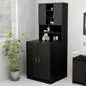 vidaXL Dulap mașină de spălat, negru 3082009