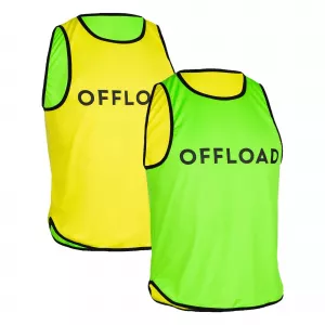 OFFLOAD Vestă Reversibilă diferențiere rugby R500 Verde-Galben