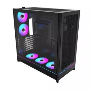 Montech Carcasa HS01 PRO,  Midi-Tower,  aRGB, fara sursa (Negru)