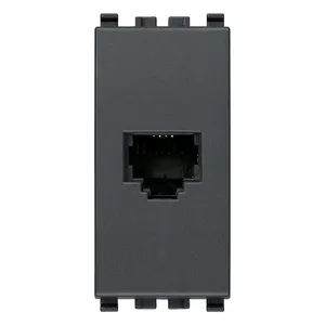 Vimar Priza modulara telefon RJ11 6/4 gri antracit Eikon 20320