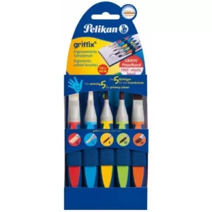 Pelikan Pensula griffix, 5 buc/set (varf lat : 12; 6 + varf rotund : 6; 10 + varf limb de pisica : 10 ) blister 700733