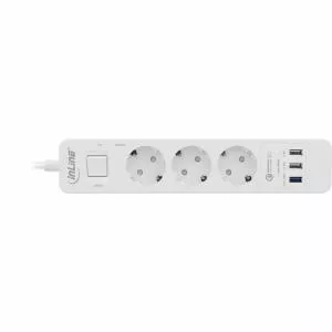 InLine Prelungitor cu 3 x Schuko + 3 x USB-A Quick Charge 1.5m Alb 16491