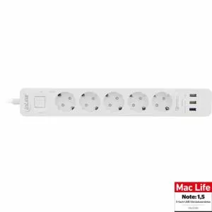 InLine Prelungitor cu 5 x Schuko + 3 x USB-A Quick Charge 1.5m Alb 16491T